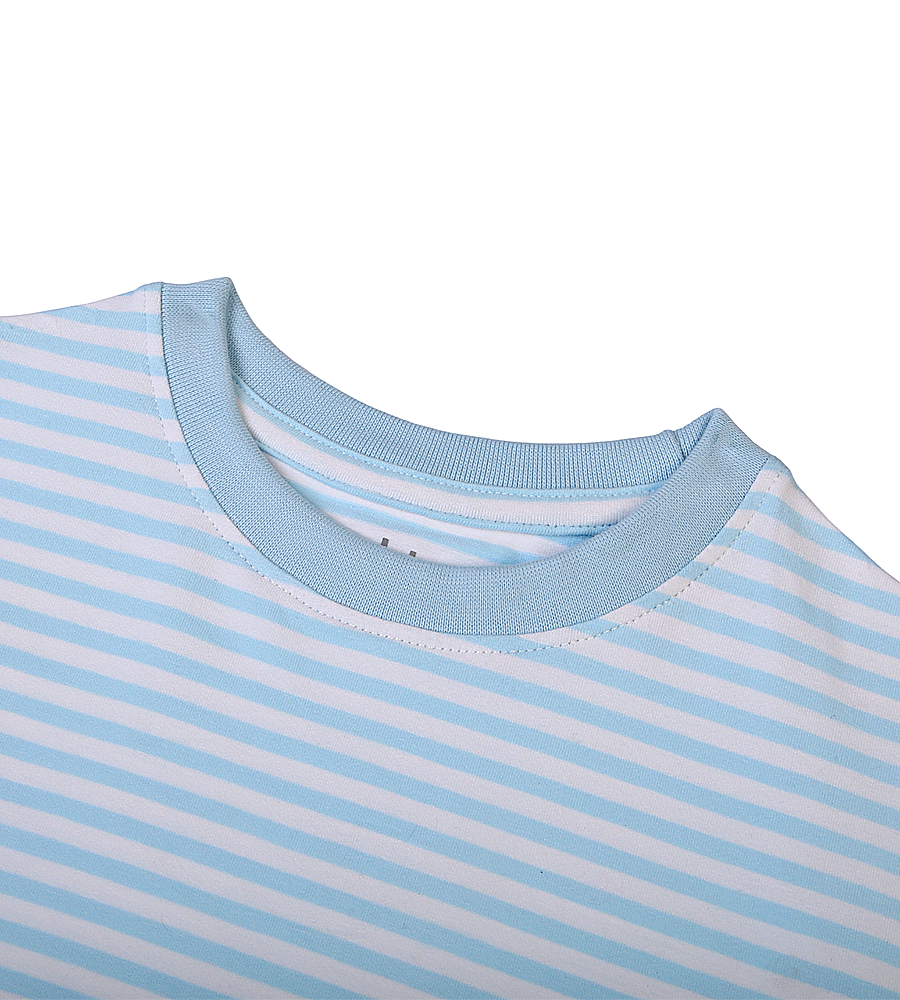 Girls Casual Striped T-Shirt - Aqua