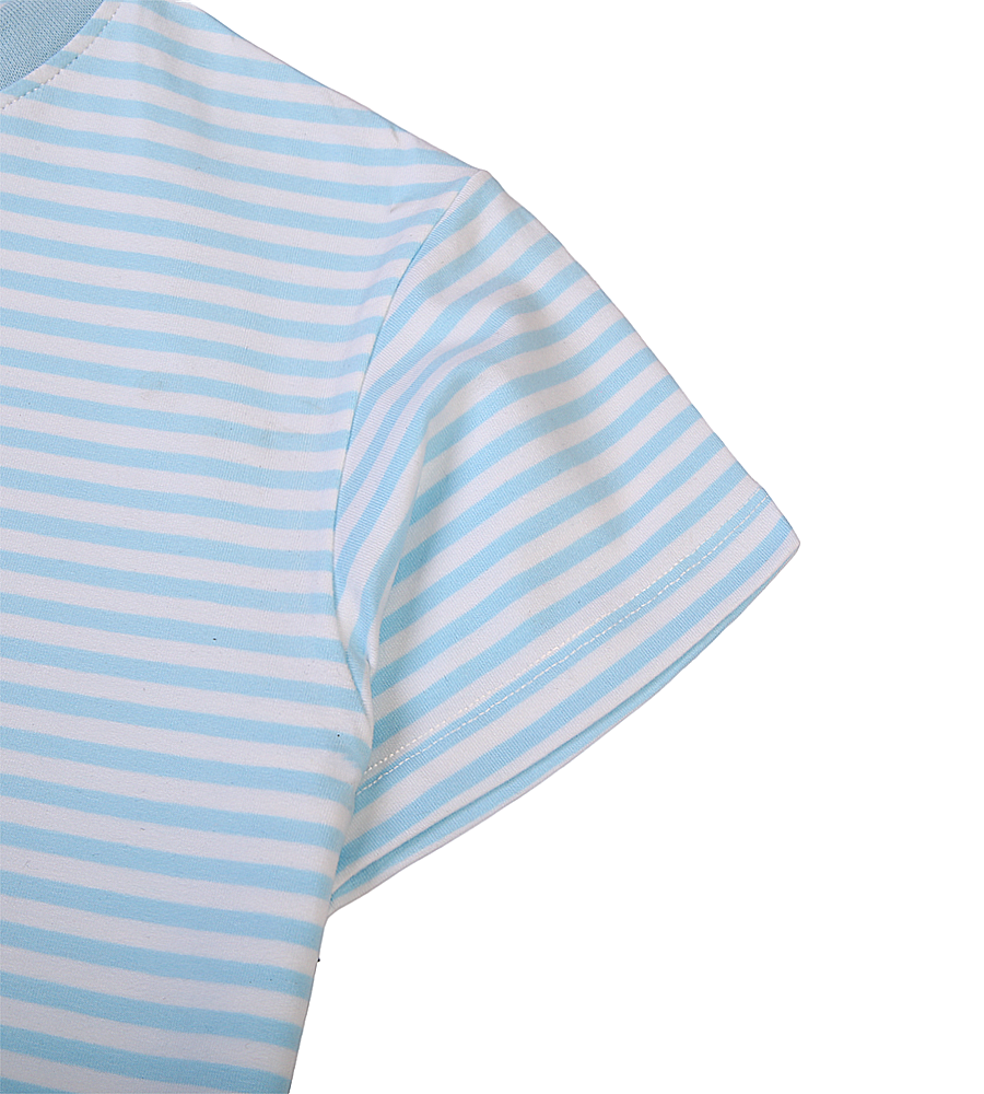 Girls Casual Striped T-Shirt - Aqua