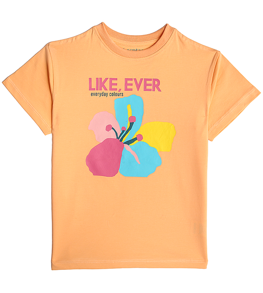 Girls Graphic T-Shirt - Peach