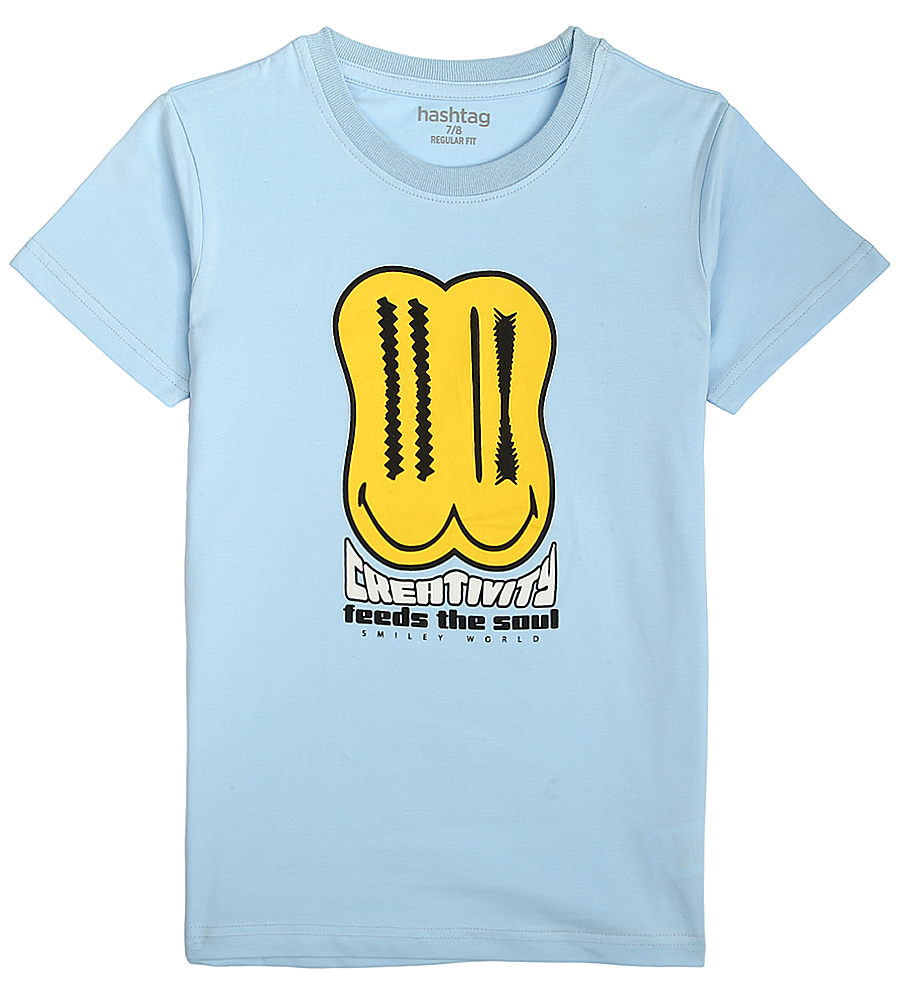 Boys Casual Short Sleeve T-Shirt - Sky Blue