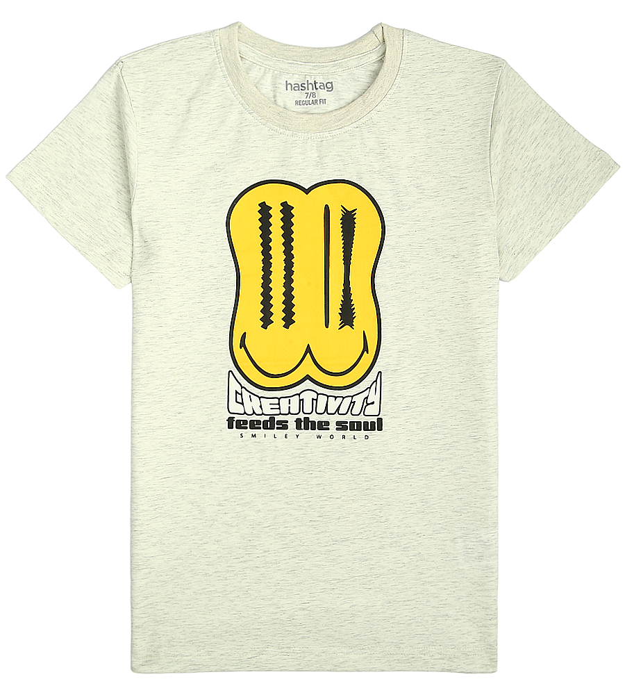 Boys Casual Short Sleeve T-Shirt - Oatmeal