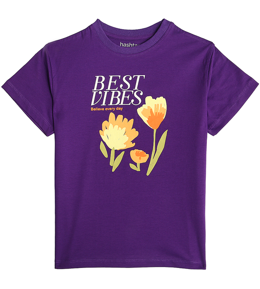 Girls Graphic T-Shirt -  Purple