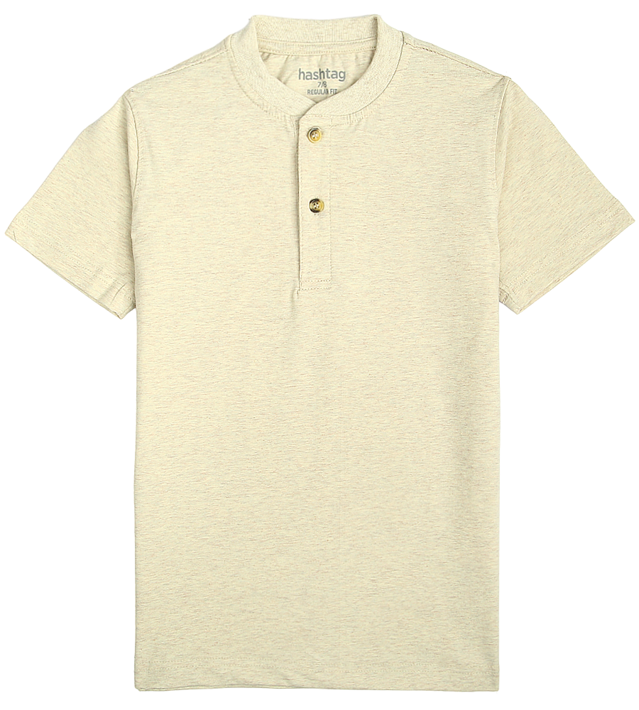 Boys Casual Short Sleeve T-Shirt - Oatmeal