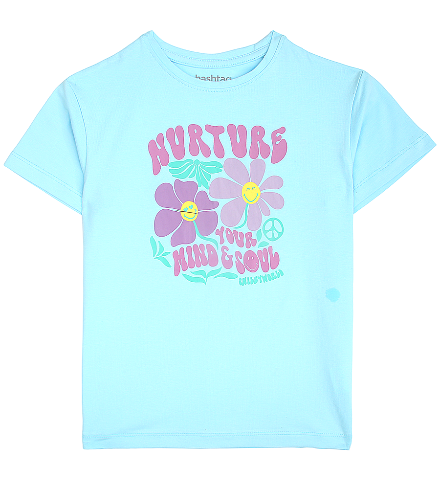 Girls Printed T-Shirt - Blue