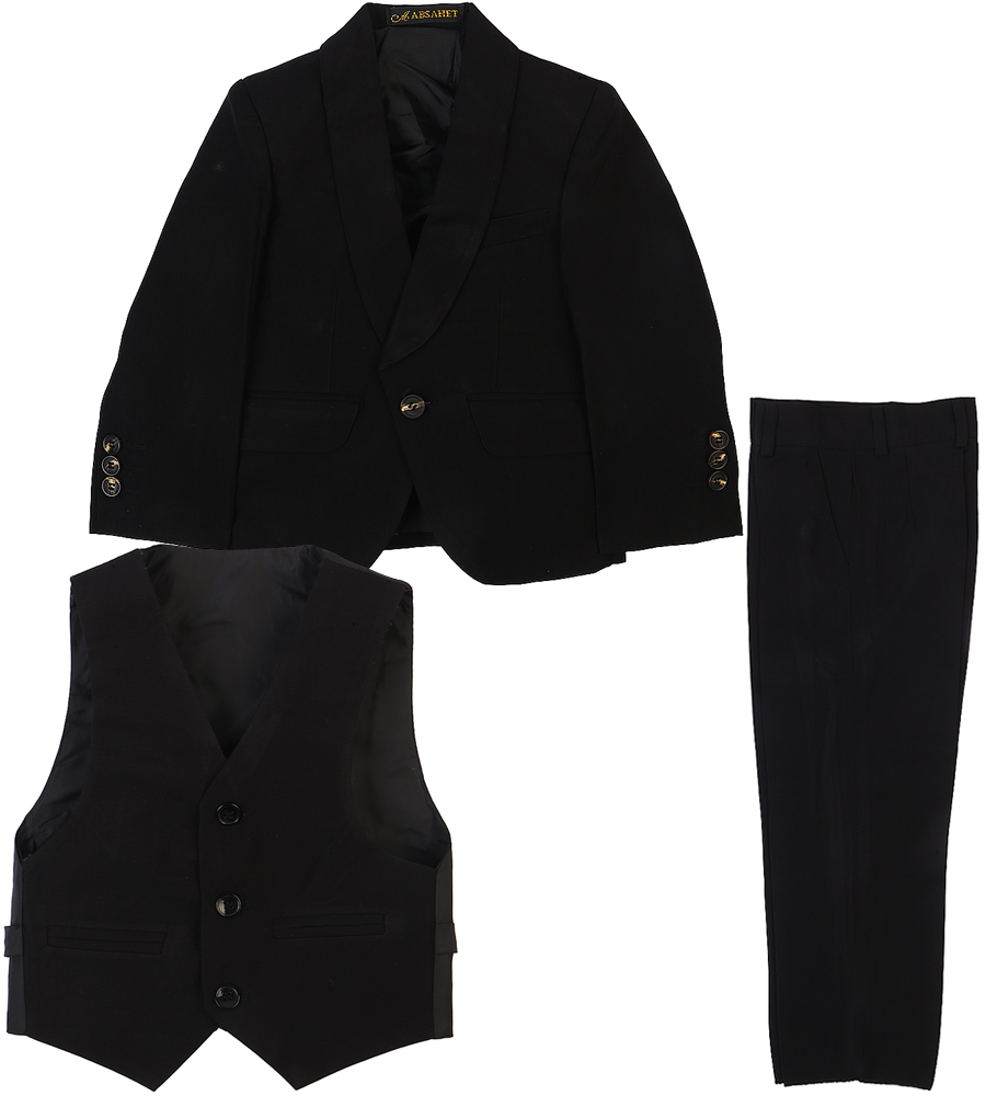 3 Pcs Coat Suit For Boys - Black