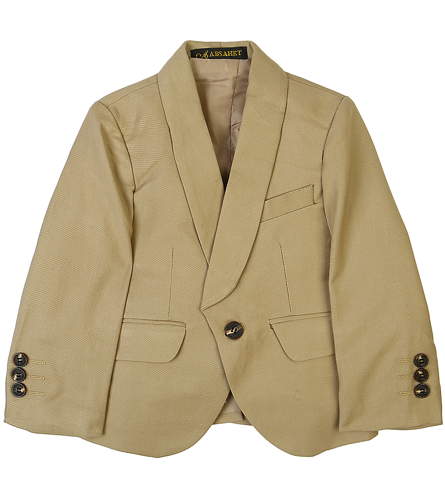 3 Pcs Coat Suit For Boys - Khaki