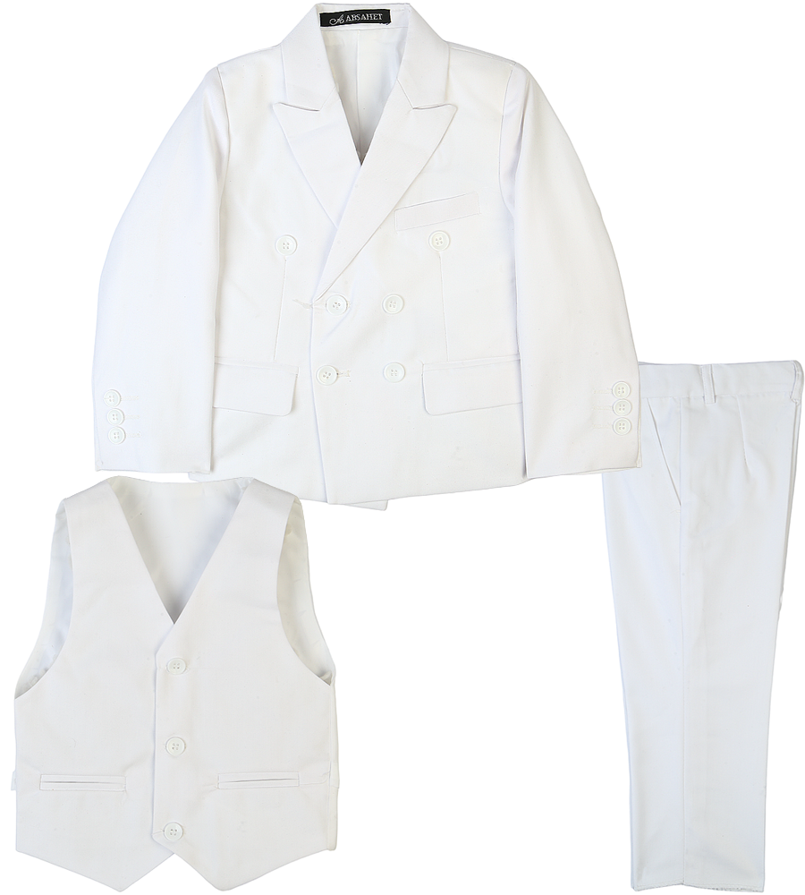 3 Pcs Coat Suit For Boys - White