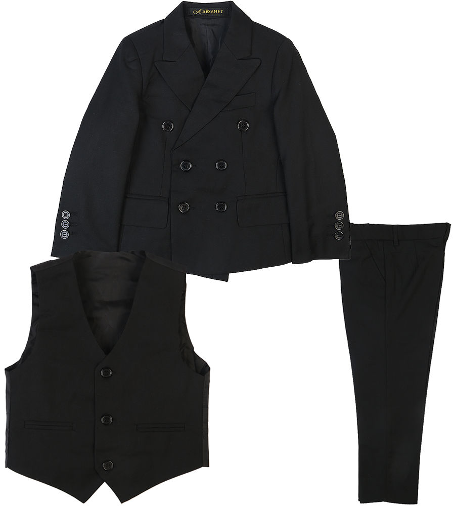 3 Pcs Coat Suit For Boys - Black