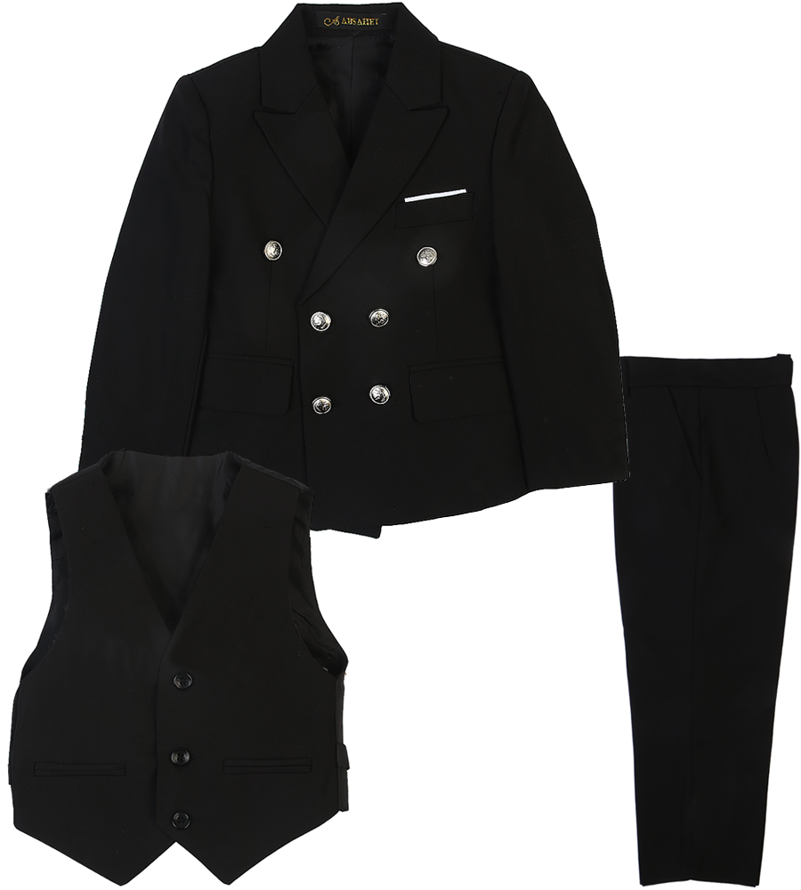 3 Pcs Coat Suit For Boys - Black