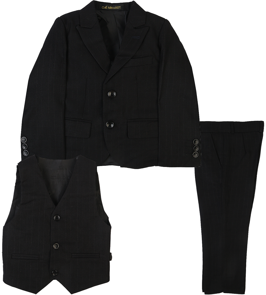 3 Pcs Coat Suit For Boys - Black