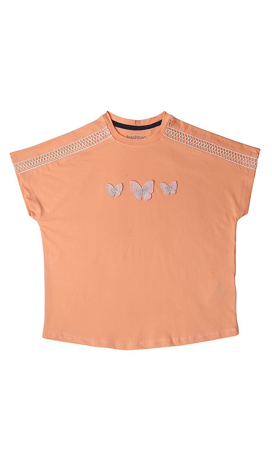 Girls Butterfly Tee - Peach