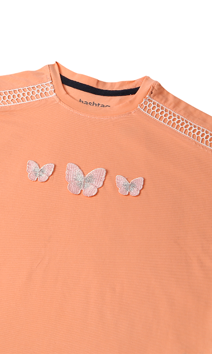 Girls Butterfly Tee - Peach