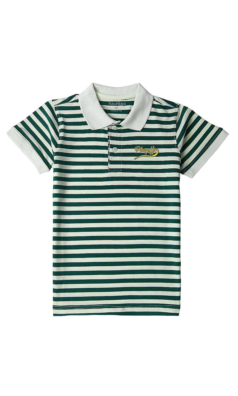 Boys Stripes Polo T-Shirt - Green