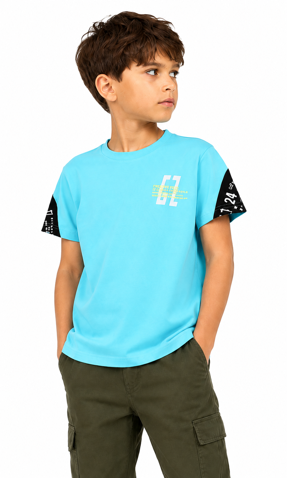Boys Printed T-Shirt - Sky Blue