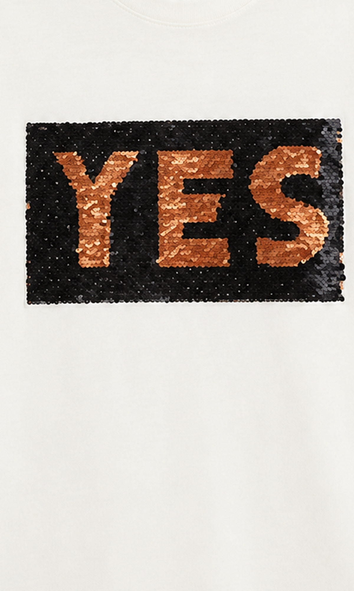 Boy's T-shirt, Ecru Double-Sided Sequins