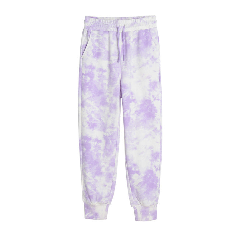 Girl's Sweatpants White And Purple