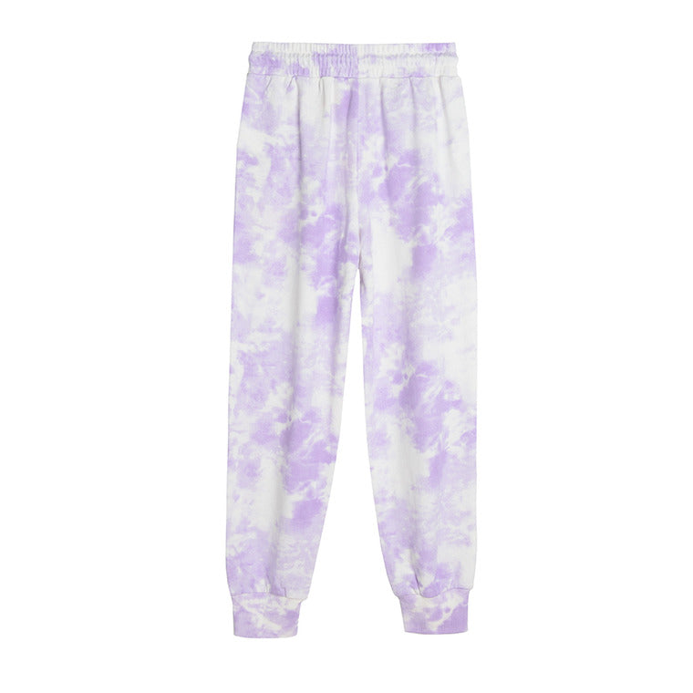 Girl's Sweatpants White And Purple