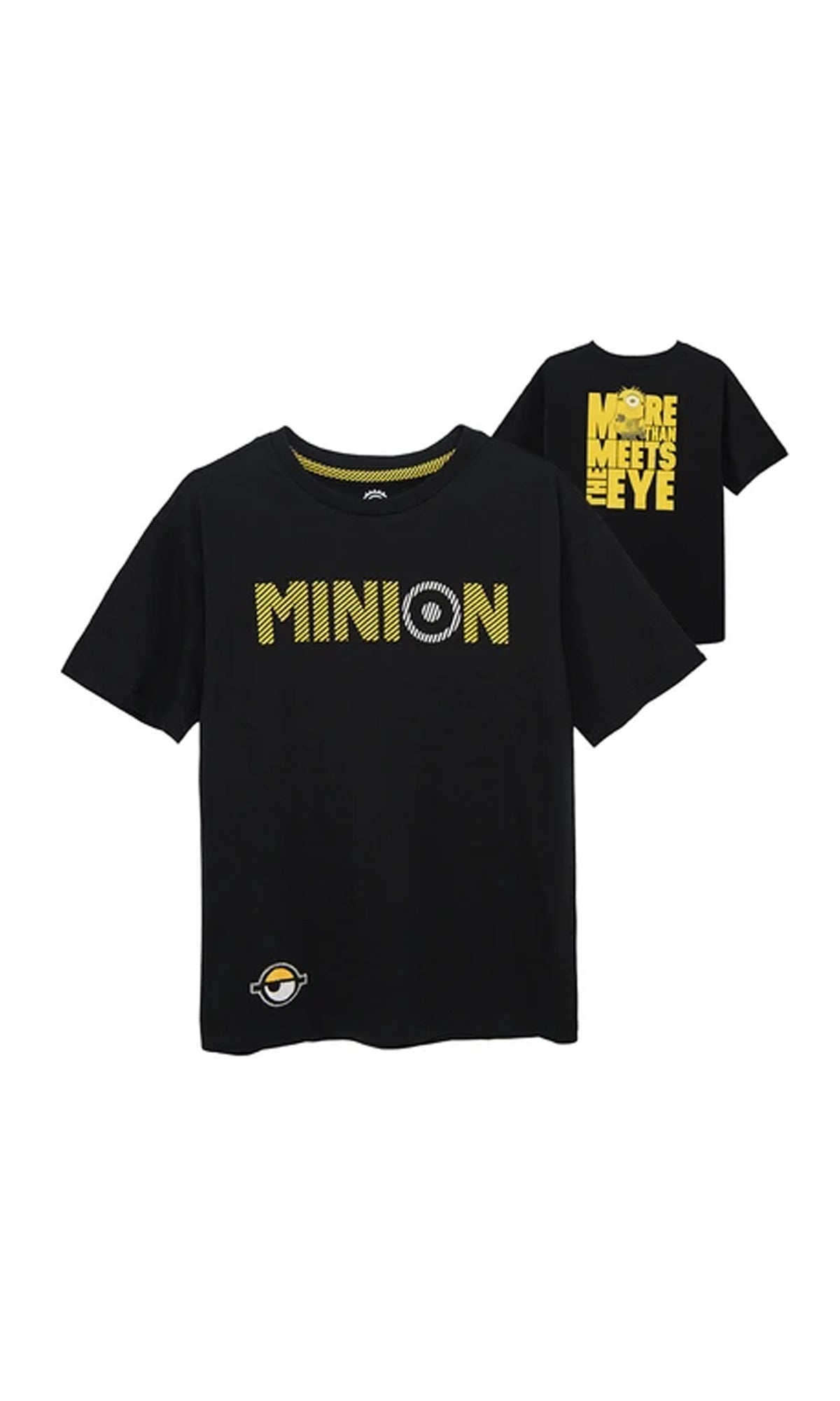 Boy's T Shirt Black Minions