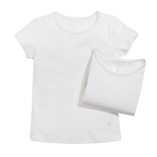 Girls T-Shirt Pack Of 2 - White