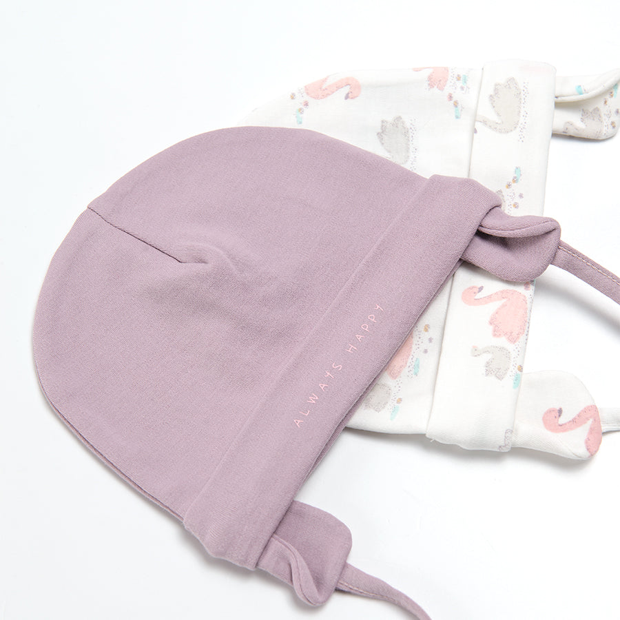 Girl's Tied Cap Organic Cotton Mix Set 2 Pcs CC CAG2400760 00