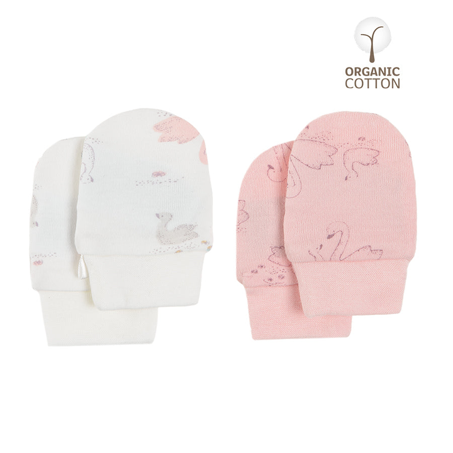 Girl's Non Scratch Gloves Organic Cotton Mix Set 2 Pcs CC CAG2400761 00