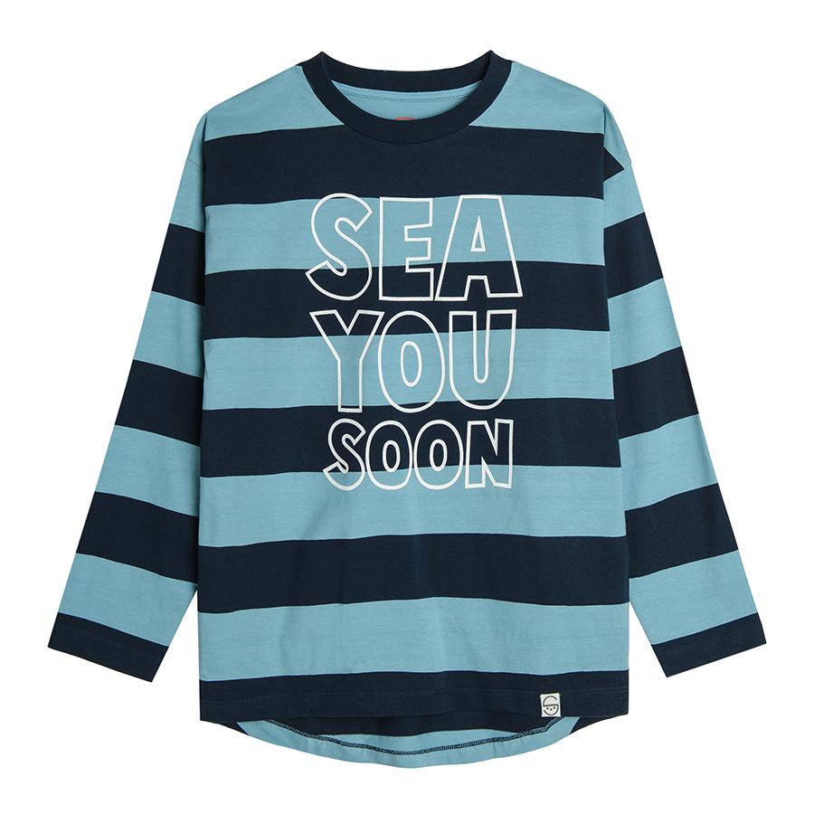 Long Sleeve Shirt for Boys, Mix, Stripes, Sea you soon