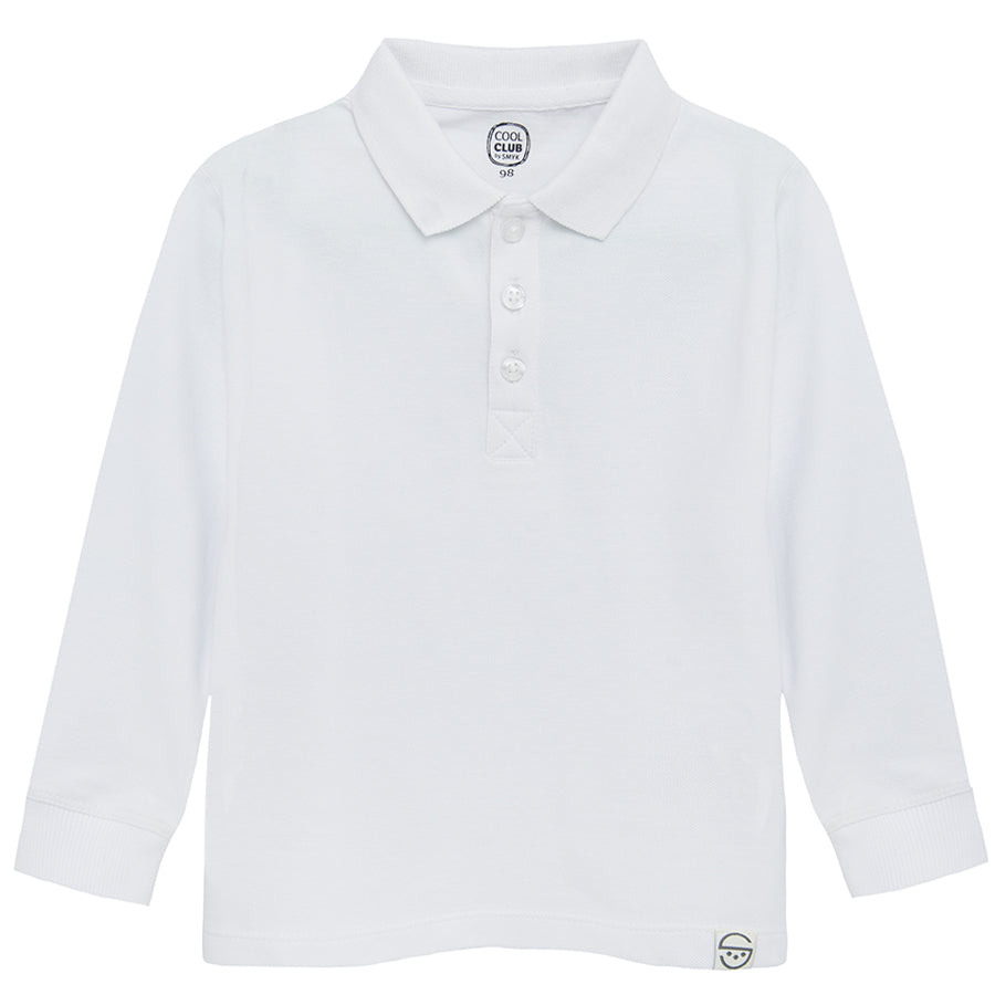 Boy's Long Sleeved Polo Shirt White