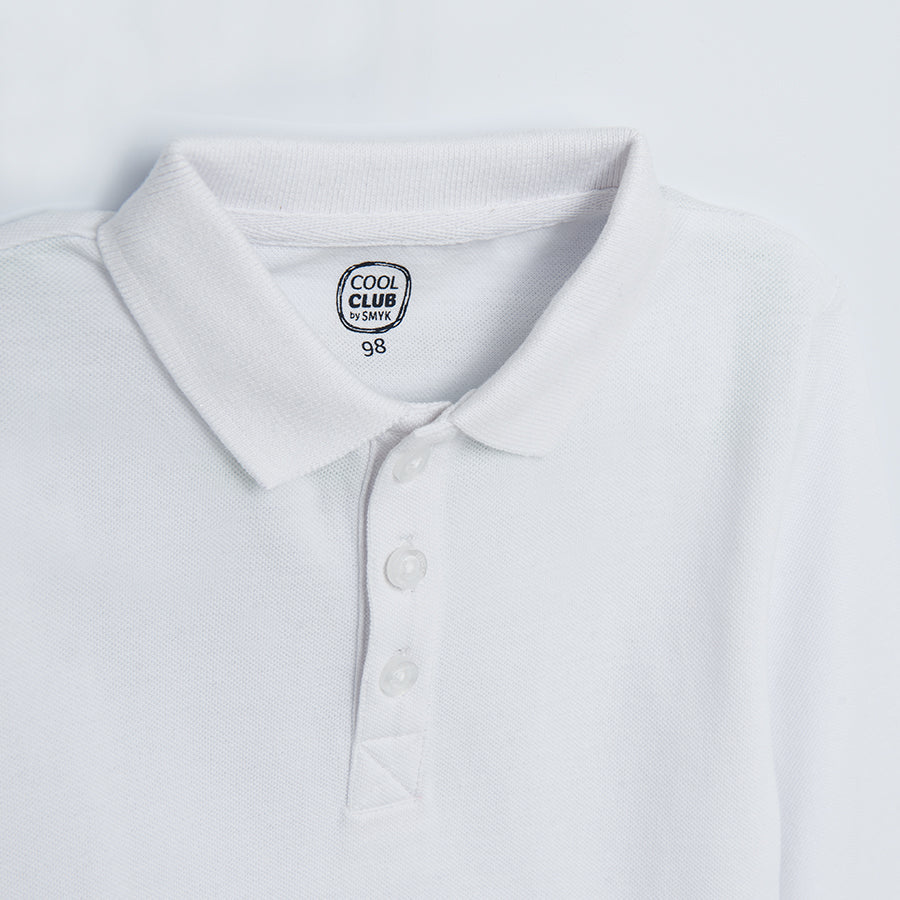 Boy's Long Sleeved Polo Shirt White