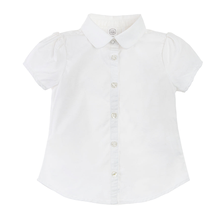 Short Sleeve Shirt For Girl's White