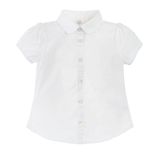 Short Sleeve Shirt For Girl's White