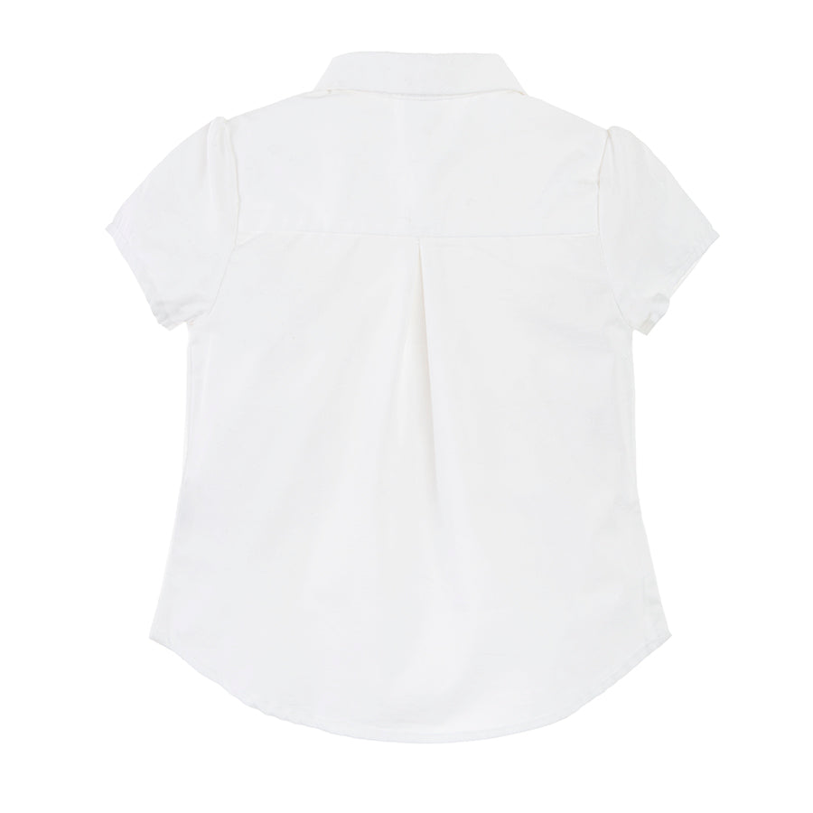 Short Sleeve Shirt For Girl's White