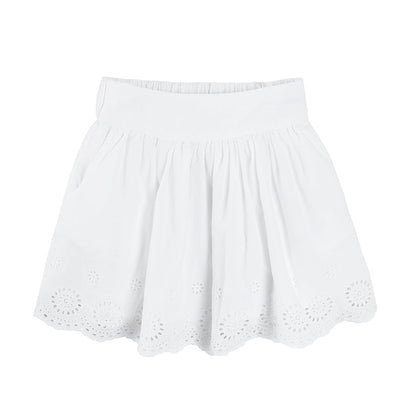 Girl's skirt, white, English embroidery