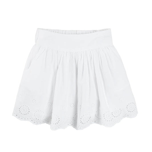 Girl's skirt, white, English embroidery