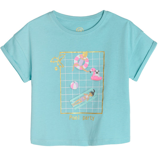 Girl's T-Shirt, Turquoise