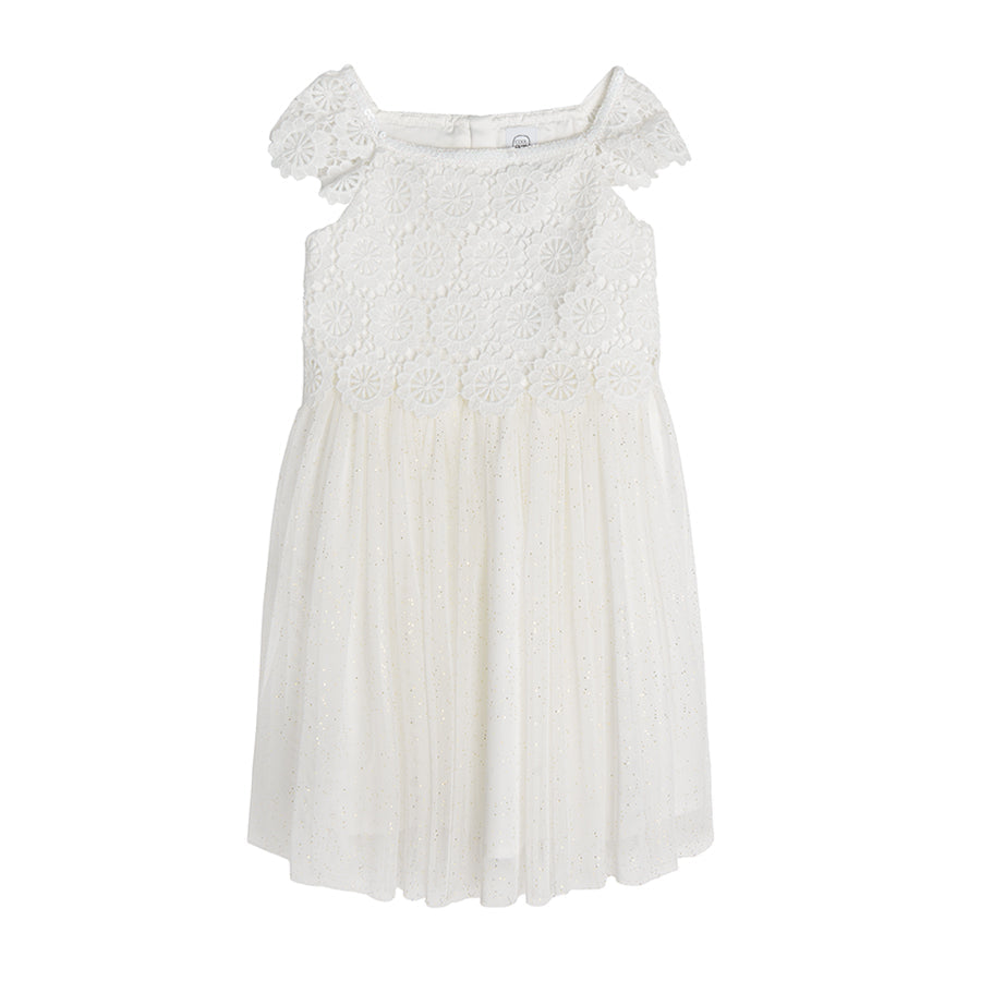 Girl's White Short Sleeves Dress
