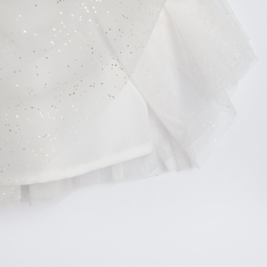 Girl's White Short Sleeves Dress