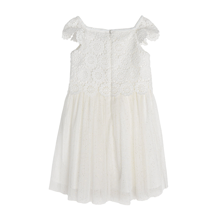 Girl's White Short Sleeves Dress