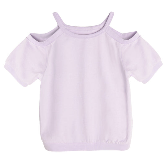 Girl's T-shirt with short sleeves, light purple