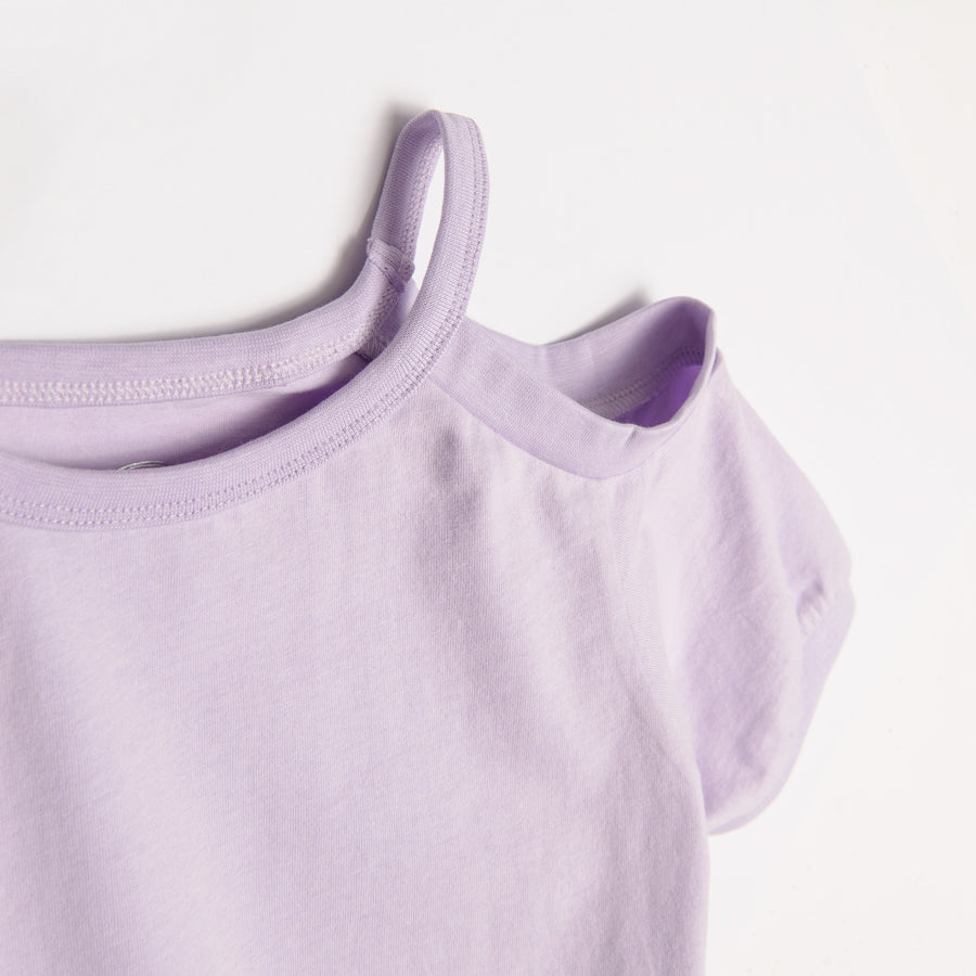 Girl's T-shirt with short sleeves, light purple