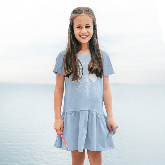 Girl's Set Dress With Short Sleeves Leggings Mix