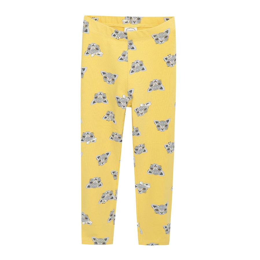 Girl's Leggings Mix Yellow Navy Blue Set 2 Pack