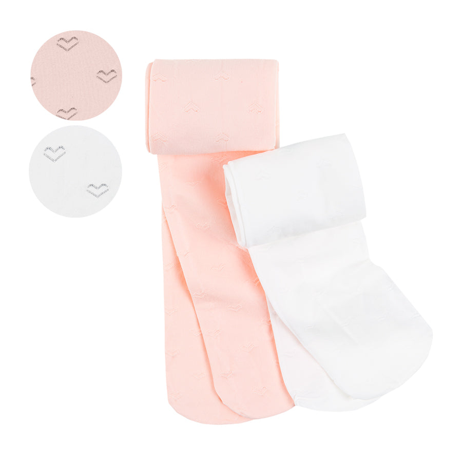 Tights for Girls White Pink Set 2 Pcs CC CHG2400486 00