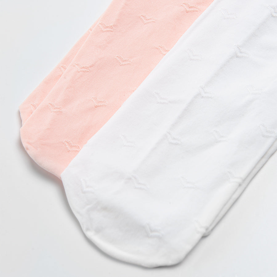 Tights for Girls White Pink Set 2 Pcs CC CHG2400486 00