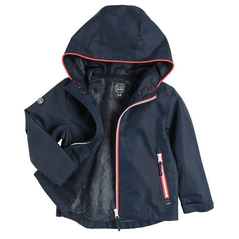 Boy's Raincoat with Hood Dark Blue Color