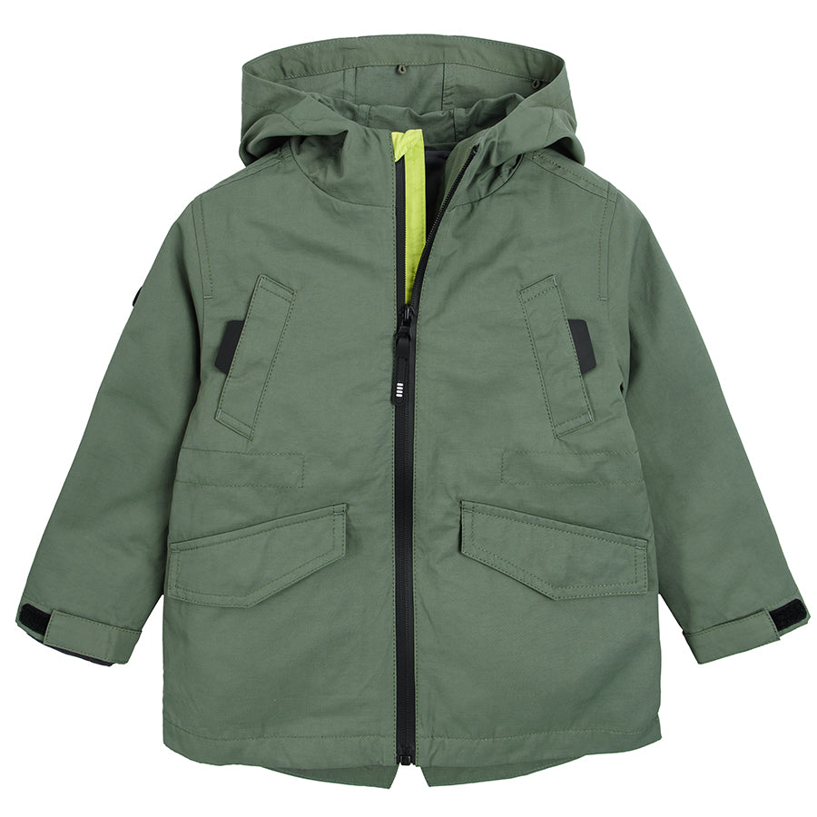 Boy's Jacket with Hood, 3 in1, Green and Black
