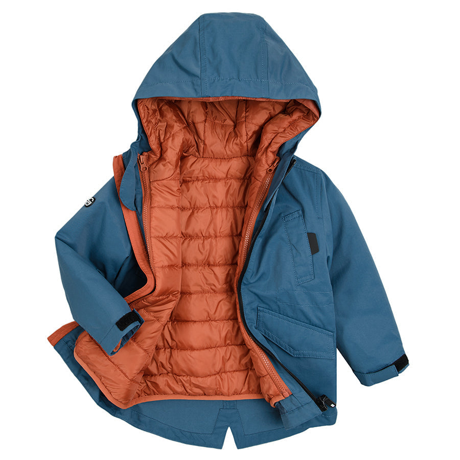 Boy's Jacket with Hood, 3 in1, Navy Blue and Brick