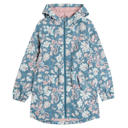 Girls Jacket with a Hood Turquoise and Pink