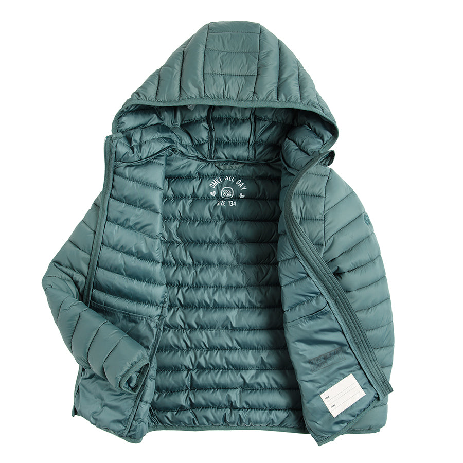Jacket With a Hood Quilted Dark Green CC COG2521129