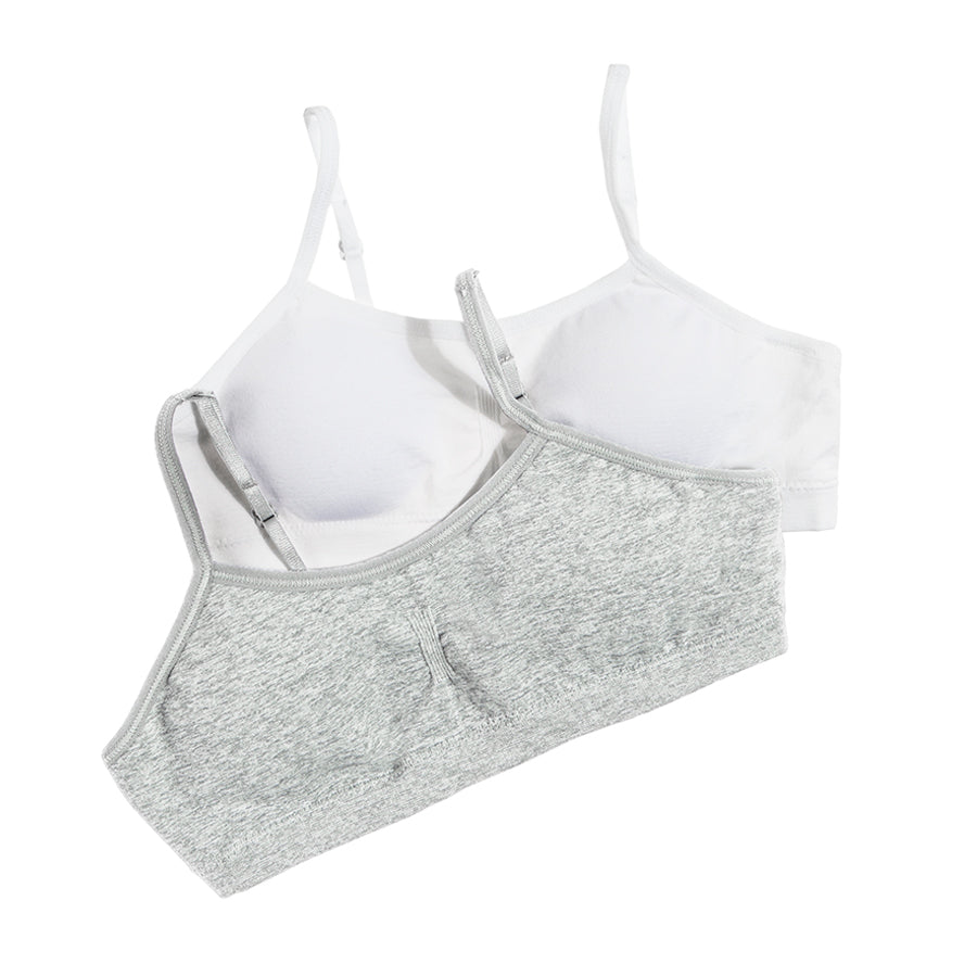 Girl's Bra White & Grey Set 2 Pcs