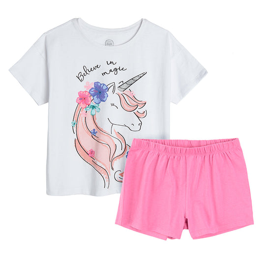 Girl's Set Short Sleeve T Shirt Shorts